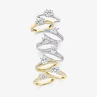 (I / I1) Womens 2 CT. T.W. Lab Grown White Diamond 10K Gold or 14K Round Side Stone Engagement Ring