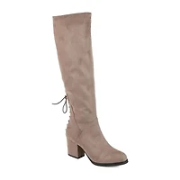 Journee Collection Womens Leeda Wide Calf Riding Boots Block Heel Zip