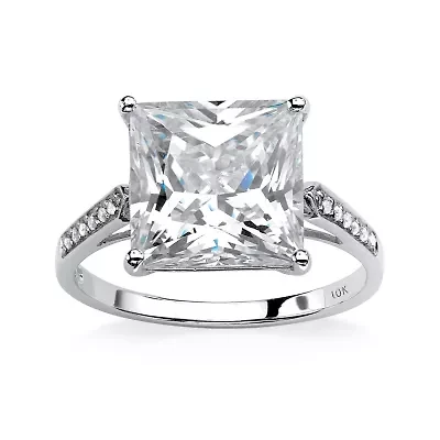 DiamonArt® Womens 3 1/4 CT. T.W. White Cubic Zirconia 10K Gold Engagement Ring