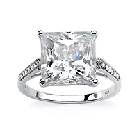 DiamonArt® Womens 3 1/4 CT. T.W. White Cubic Zirconia 10K Gold Engagement Ring