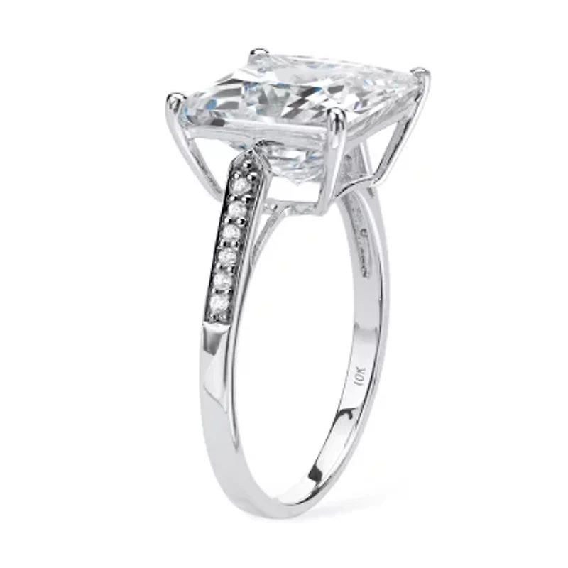 DiamonArt® Womens 3 1/4 CT. T.W. White Cubic Zirconia 10K Gold Engagement Ring