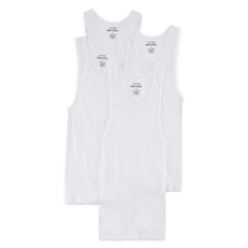 Stafford Dry + Cool Mens Round Neck Sleeveless Quick 4 Pack Extra Tall Tank