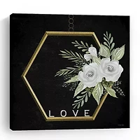 Lumaprints Geometric Hexagon Muted Floral Giclee Canvas Art