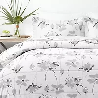 Casual Comfort Premium Down Alternative Magnolia Grey Patterned Comforter Set