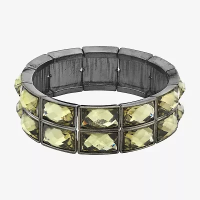 1928 Black Tone Womens Stretch Bracelet