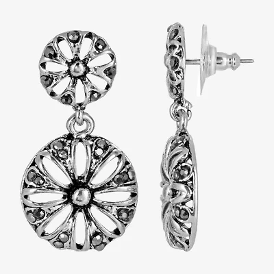 1928 Silver Tone Womens Drop Earrings