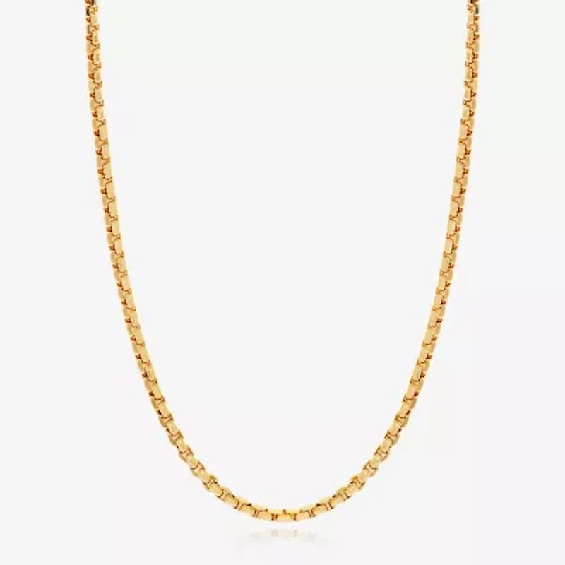 Womens 14K Gold 20 Inch Box Chain Necklace