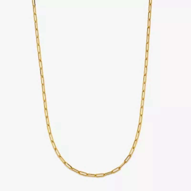 Womens 18 - 20 Inch 14K Gold Link Necklace Paperclip