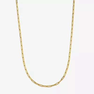 Womens 18 - 20 Inch 14K Gold Link Necklace Paperclip