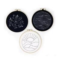 Art 101 Crafts Embroidery Art Kit with 3 Embroidery Hoops and Designs