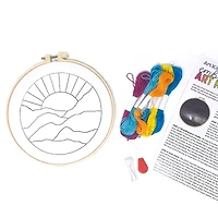 Art 101 Crafts Embroidery Art Kit with 3 Embroidery Hoops and Designs