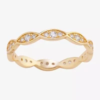 Silver Treasures Womens Cubic Zirconia 14K Gold Over Band