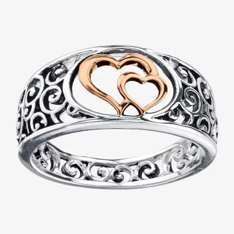 Footnotes Mother and Daughter Sterling Silver Heart Band