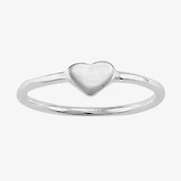 Itsy Bitsy Womens Sterling Silver Heart Delicate Midi  Band