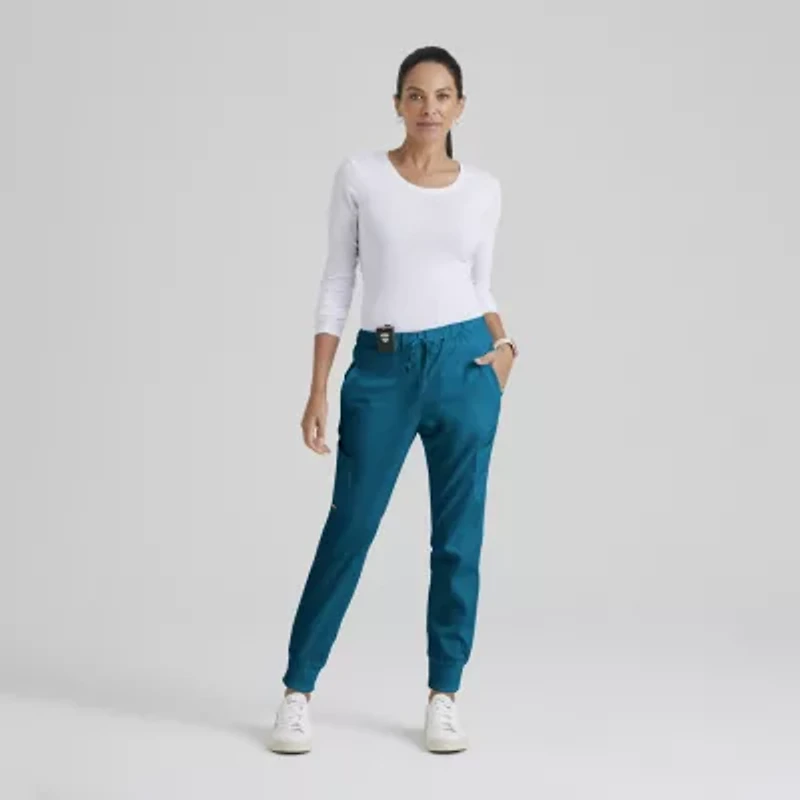 Grey's Anatomy™ by Barco Classic Grp534 Kira 5-Pocket Mid-Rise Jogger Womens Petite Moisture Wicking Scrub Pant