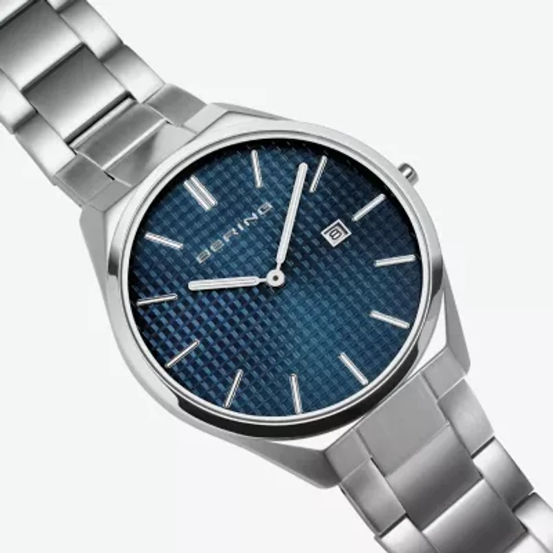 Bering Mens Silver Tone Stainless Steel Bracelet Watch 17240