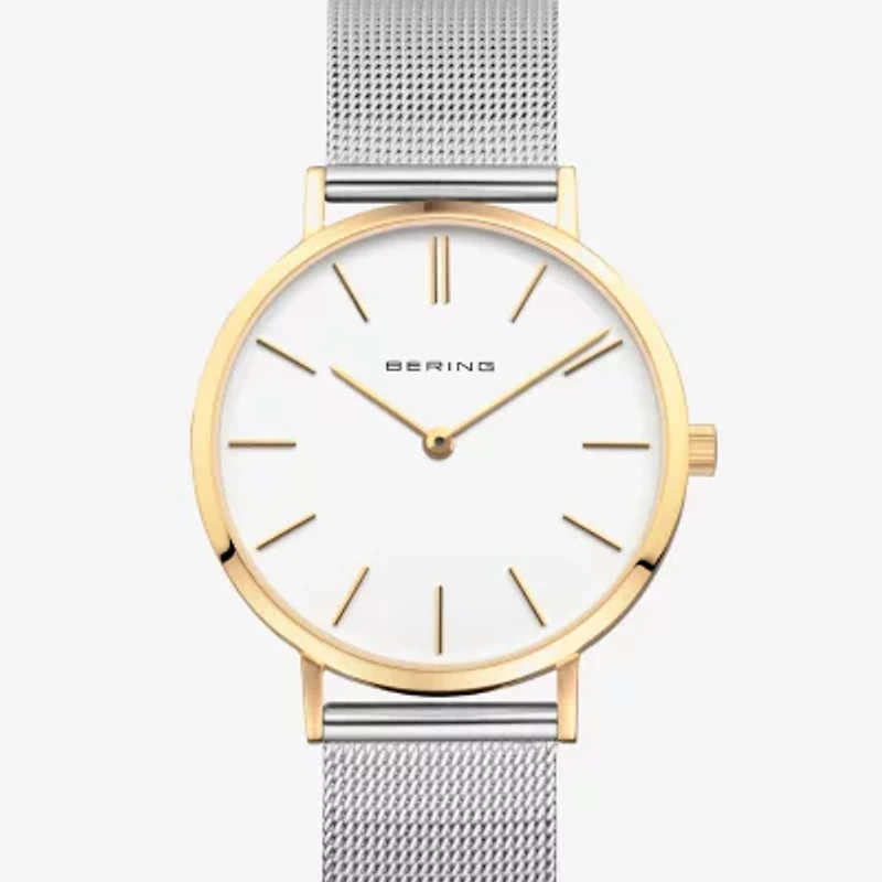 Bering Womens Silver Tone Stainless Steel Bracelet Watch