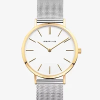 Bering Womens Silver Tone Stainless Steel Bracelet Watch