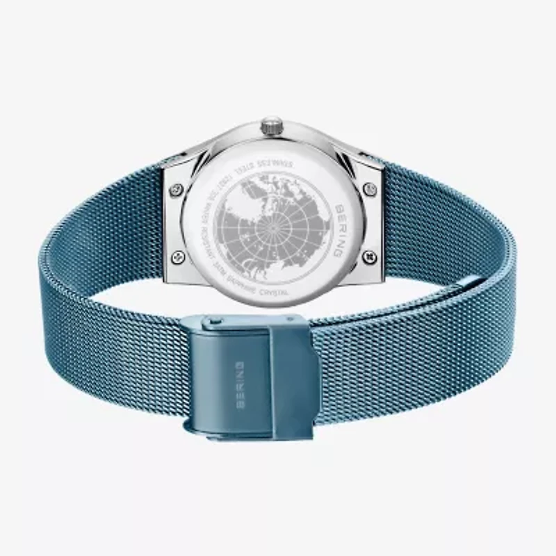 Bering Womens Crystal Accent Stainless Steel Bracelet Watch