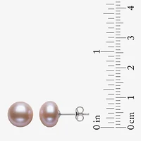 Dyed Pink Cultured Freshwater Pearl Sterling Silver Stud Earrings