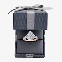 (H-I / I1) Womens 1 CT. T.W. Lab Grown White Diamond 10K or 14K Gold Pear Side Stone Halo Engagement Ring