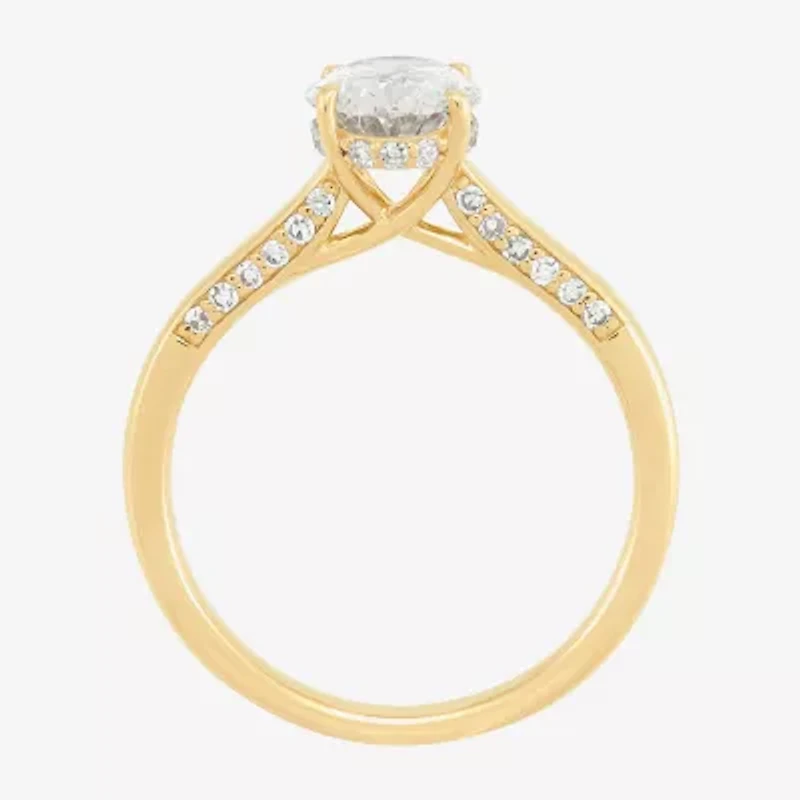 (H-I / Si1-Si2) Womens 1 3/4 CT. T.W. Lab Grown White Diamond 10K Gold Oval Band