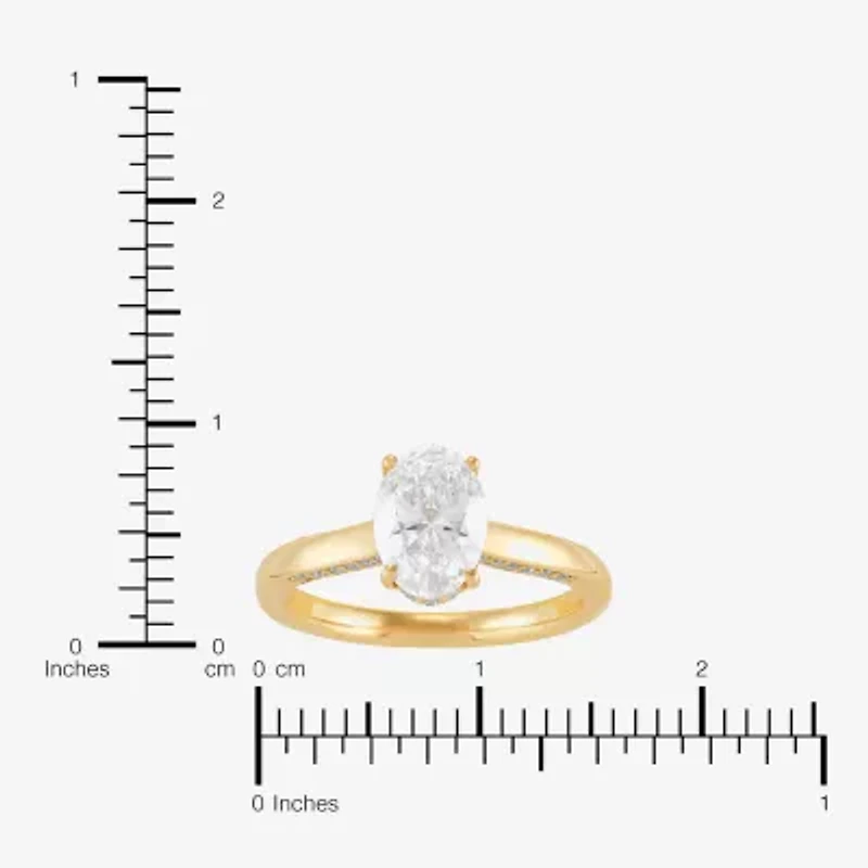 (H-I / Si1-Si2) Womens 1 3/4 CT. T.W. Lab Grown White Diamond 10K Gold Oval Band