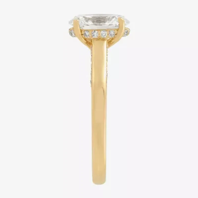 (H-I / Si1-Si2) Womens 1 3/4 CT. T.W. Lab Grown White Diamond 10K Gold Oval Band