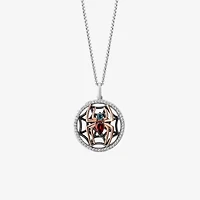 Marvel Fine Jewelry Womens 1/6 CT. T.W. Genuine Red Garnet 14K Rose Gold Over Silver Sterling Silver 18 Inch Pendant Necklace