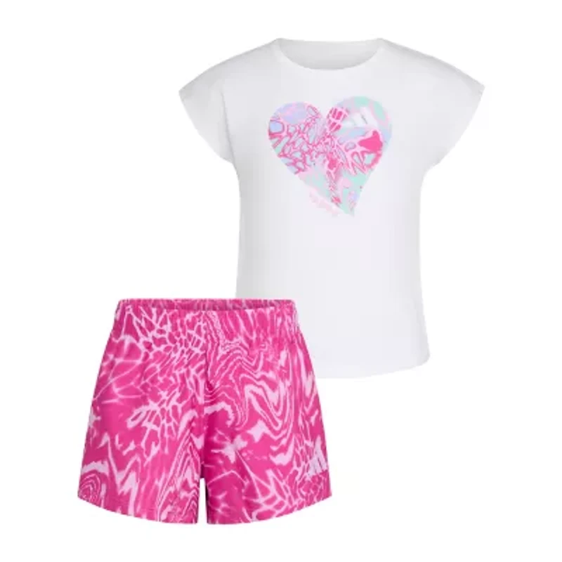 adidas Little Girls 2-pc. Short Set