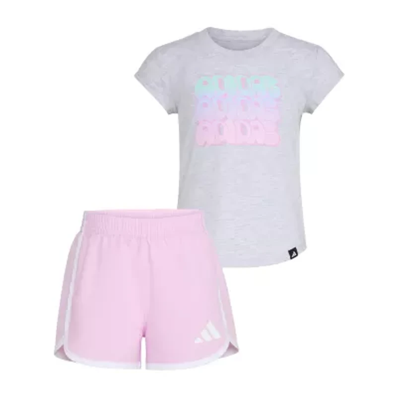 adidas Little Girls 2-pc. Short Set
