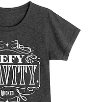 Defy Gravity Big Kid Girls Crew Neck Short Sleeve Wicked T-Shirt