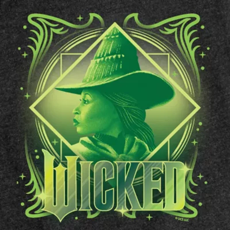Elphaba Big Kid Girls Crew Neck Short Sleeve Wicked T-Shirt