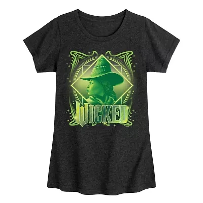 Elphaba Big Kid Girls Crew Neck Short Sleeve Wicked T-Shirt