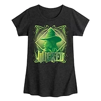 Elphaba Big Kid Girls Crew Neck Short Sleeve Wicked T-Shirt
