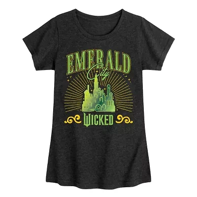 Emerald City Big Kid Girls Crew Neck Short Sleeve Wicked T-Shirt