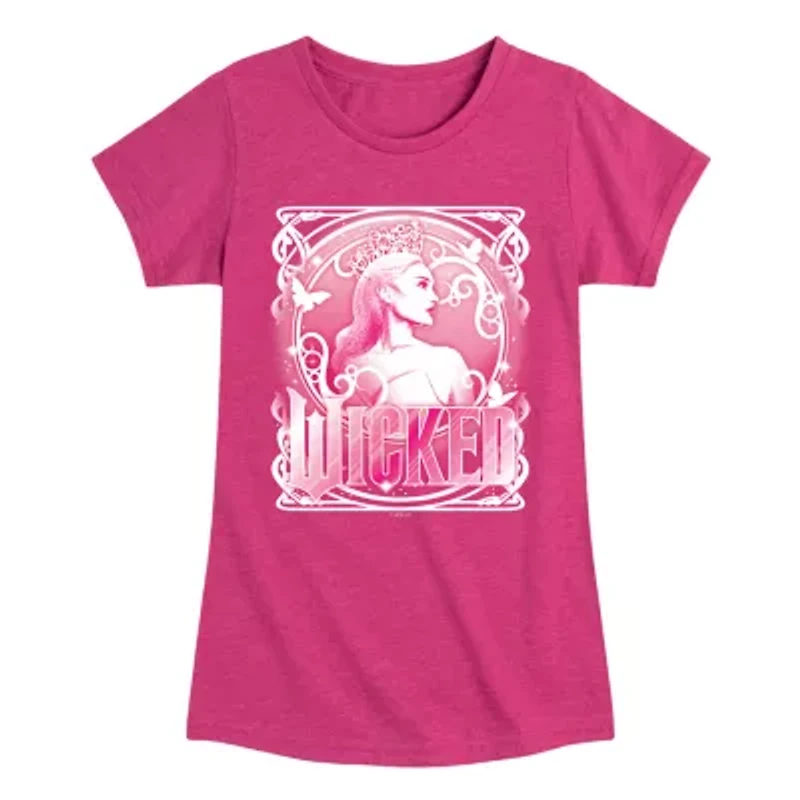 Glinda Big Kid Girls Crew Neck Short Sleeve Wicked T-Shirt
