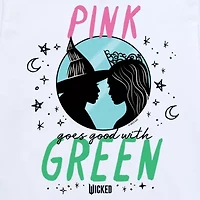 Pink Green Big Kid Girls Crew Neck Short Sleeve Wicked T-Shirt
