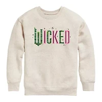 Big Kid Girls Crew Neck Long Sleeve Wicked Sweatshirt