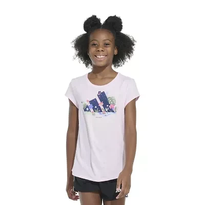 adidas Big Kid Girls Crew Neck Short Sleeve Slim Fit Graphic T-Shirt