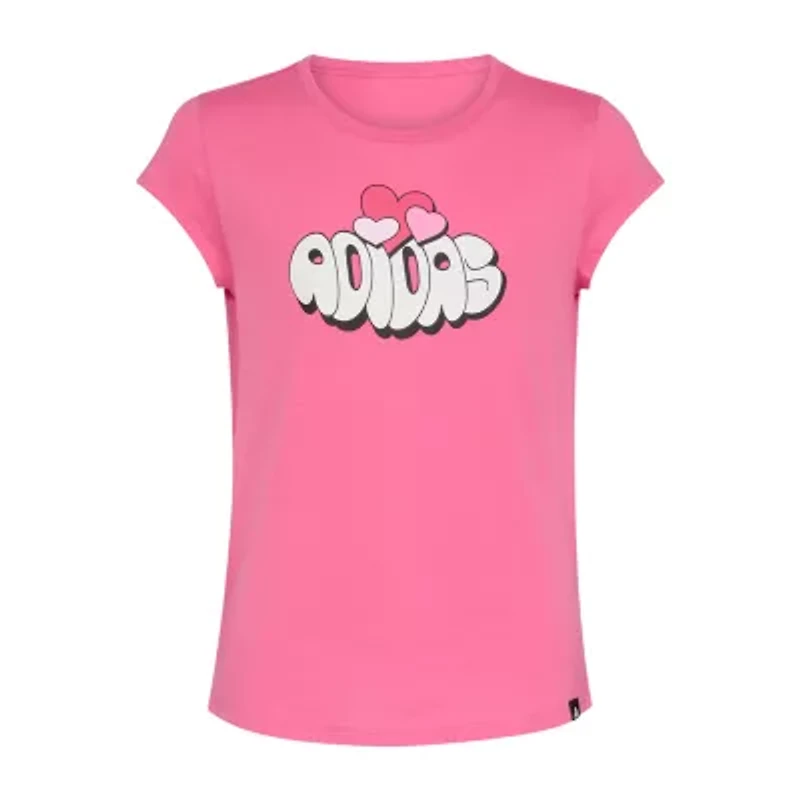 adidas Big Kid Girls Crew Neck Short Sleeve Slim Fit Graphic T-Shirt