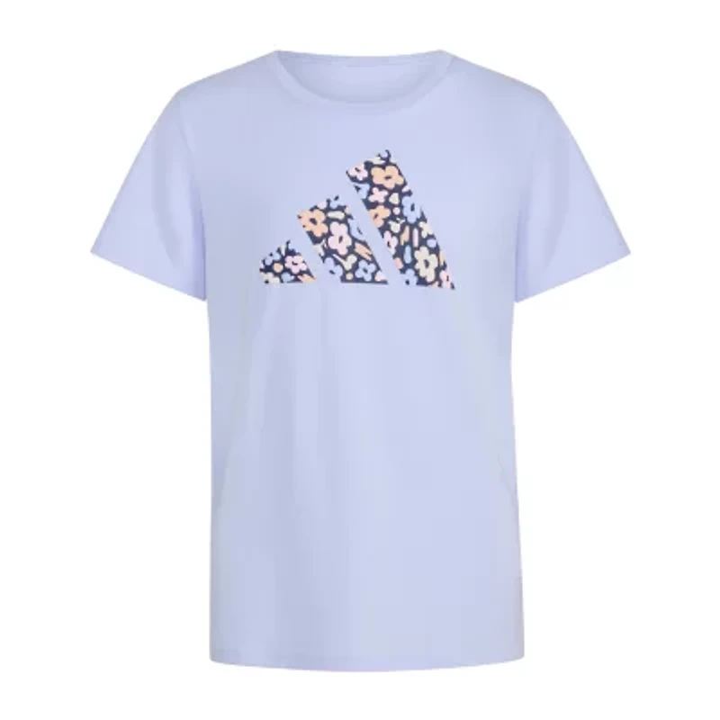 adidas Big Kid Girls Crew Neck Short Sleeve Regular Fit Graphic T-Shirt