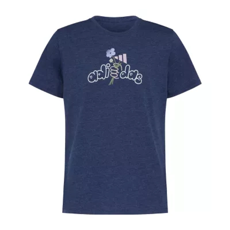 adidas Big Kid Girls Crew Neck Short Sleeve Regular Fit Graphic T-Shirt