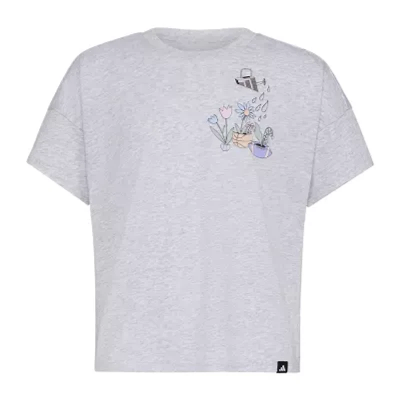 adidas Big Kid Girls Crew Neck Short Sleeve Loose Fit Graphic T-Shirt