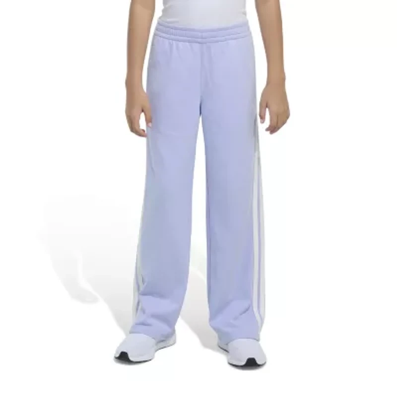 adidas Big Kid Girls Mid Rise Wide Leg Loose Fit French Terry Pull-On Pant