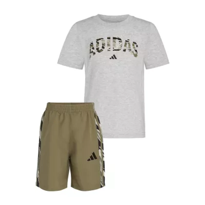adidas Woven Little Boys 2-pc. Short Set