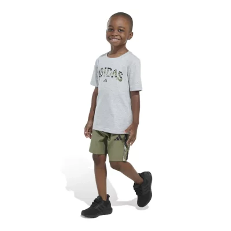 adidas Woven Little Boys 2-pc. Short Set