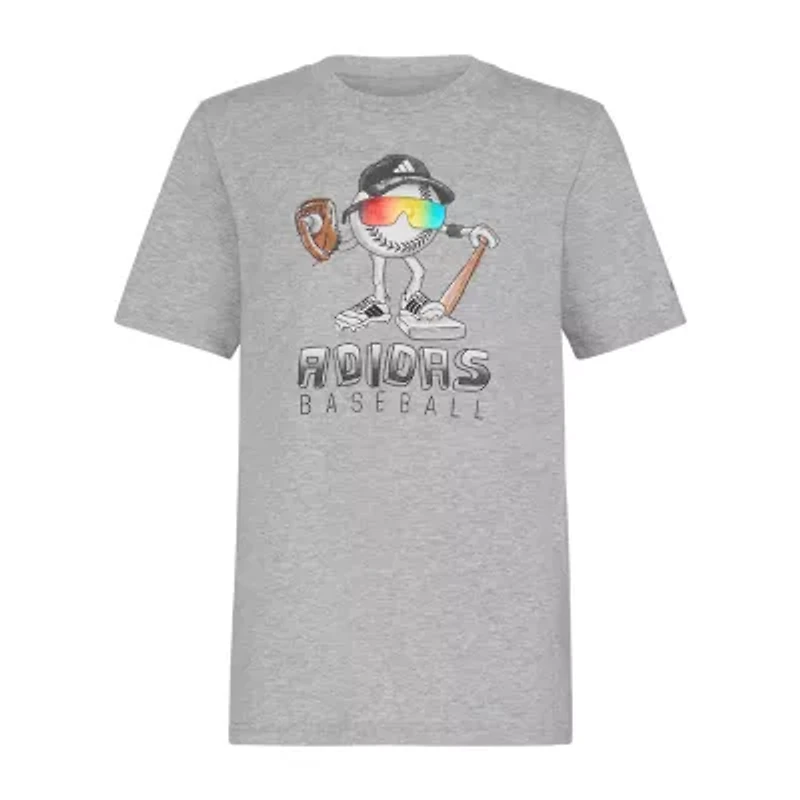 adidas Little Boys Crew Neck Short Sleeve Regular Fit Graphic T-Shirt