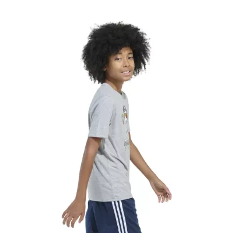 adidas Little Boys Crew Neck Short Sleeve Regular Fit Graphic T-Shirt
