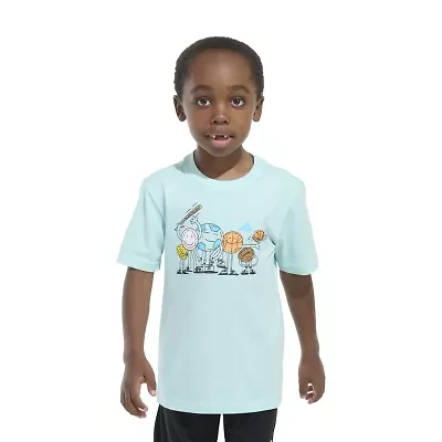 adidas Little Boys Crew Neck Short Sleeve Regular Fit Graphic T-Shirt